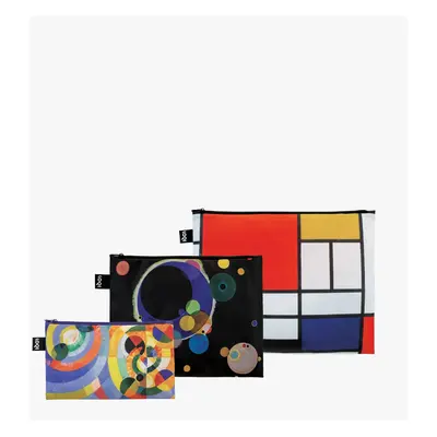 Taštičky na zip 3 ks LOQI MONDRIAN, KANDINSKY, DELAUNAY