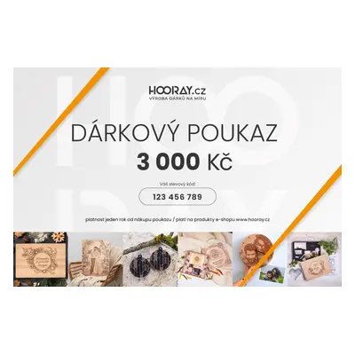 HOORAY.cz Dárkový poukaz 3000 Kč