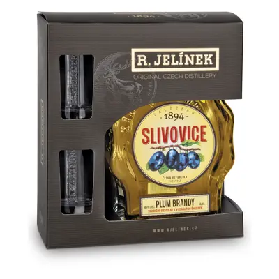 Slivovice R. JELÍNEK zlatá 45% 0,5l + 2 skleničky