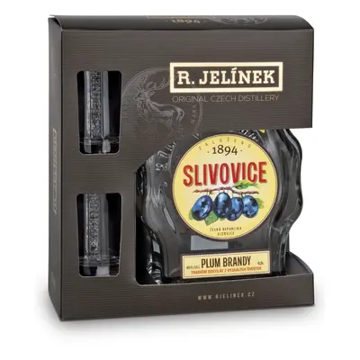 R. JELÍNEK Slivovice 45% 0,5l + 2 skleničky (DÁRKOVÉ BALENÍ)