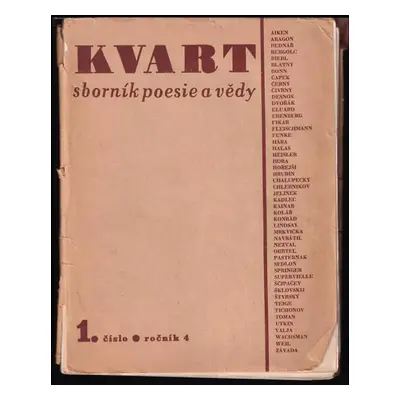 Kvart. Sborník poesie a vědy : 1945-1946 - Roč.: 4 (1945, B. Stýblo)