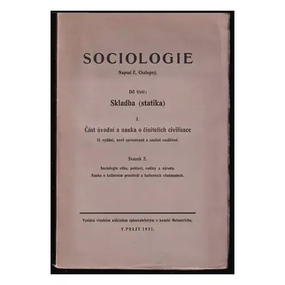 Sociologie : Skladba (statika) - Díl třetí - Emanuel Chalupný (1937, E. Chalupný)