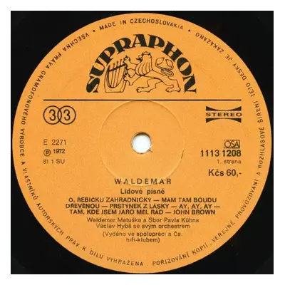 Waldemar - Waldemar Matuška (1981, Supraphon)