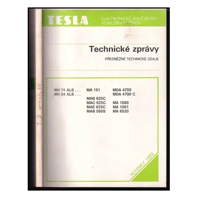 Technické zprávy 1989 - 1990 : Pasivní elektronické součástky (1989, Tesla)