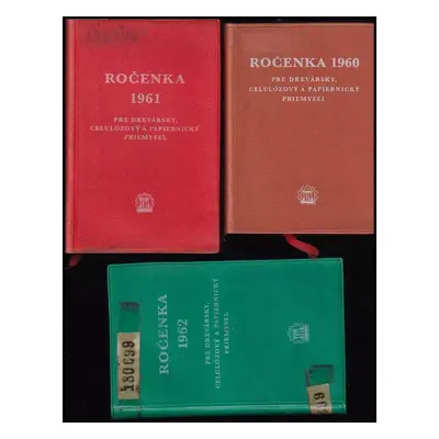 Ročenka pre drevársky, celulózový a papiernický priemysel - ročníky 1960, 1961, 1962, 1964, 1965