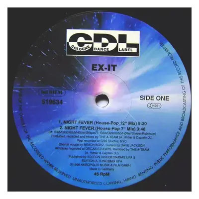 Night Fever - Ex-It (1996, CDL - Cologne Dance Label)