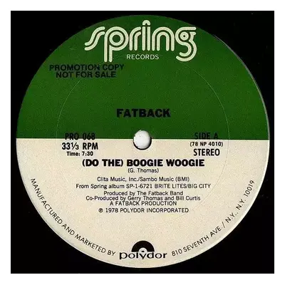 (Do The) Boogie Woogie - The Fatback Band (1978, Spring Records)