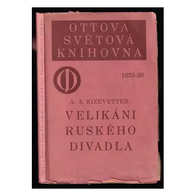 Velikáni ruského divadla - A. A Kizevetter (1926, J. Otto)