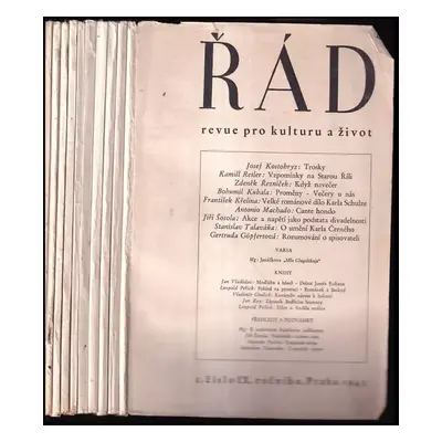 Řád Ročník IX. Ročníku č. 1-10 KOMPLET (1943, Vyšehrad)