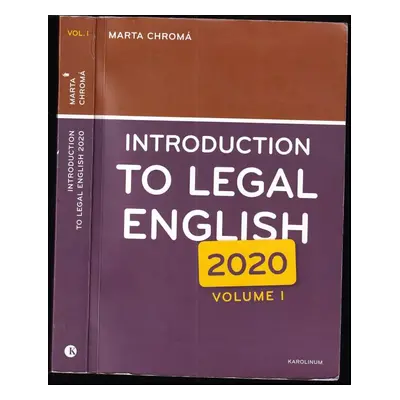 Introduction to legal English : 2020 - Marta Chromá (2020, Karolinum)