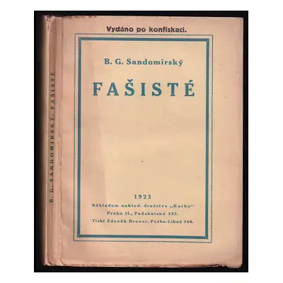 Fašisté - German Borisovič Sandomirskij (1923, Kniha)