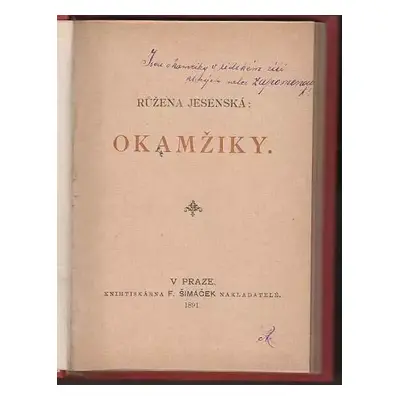 Okamžiky - Růžena Jesenská (1891, F. Šimáček)