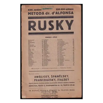 Rusky : audio-vox : metoda dr. d'Alfonsa - Nicola D'Alfonso (1936, Fr. Řivnáč)