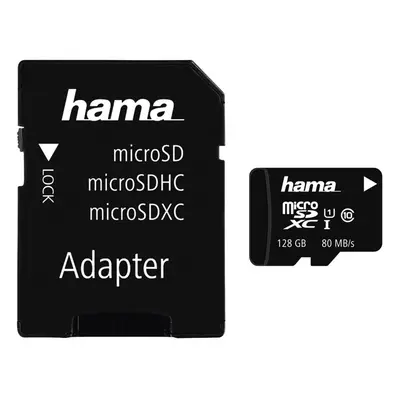 Hama microSDXC 128 GB Class 10 UHS-I 80 MB/s + Adapter/Mobile