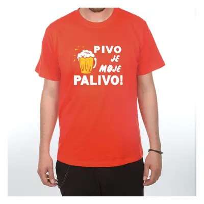 Tričko - Pivo je moje palivo - M červená