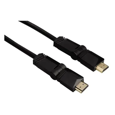 Hama HDMI kabel vidlice-vidlice, otočné vidlice (2 osy), pozlacený, 3*, 3 m