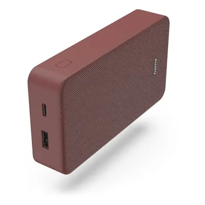 Hama Colour 20, powerbanka 20000 mAh, 3 A, výstup: USB-C, USB-A, červená