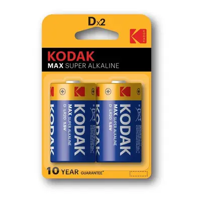 Kodak baterie MAX alkalická, D, 2 ks, blistr