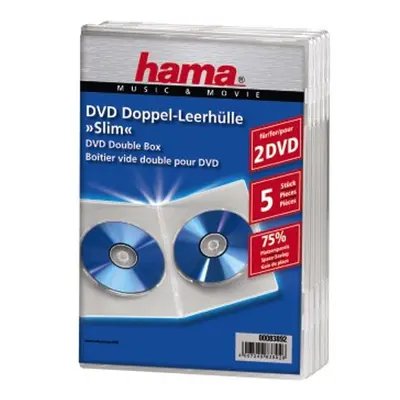 Hama double DVD Jewel Case, Slim 5, transparent