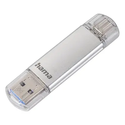 Hama Flash Pen Laeta, USB-C/USB-A 3.1, 128 GB, 40 MB/s, stříbrný