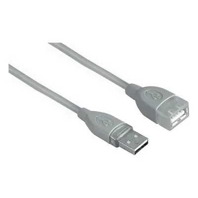 Hama USB kabel typ A-A, prodlužovací, 3m, šedý, blistr