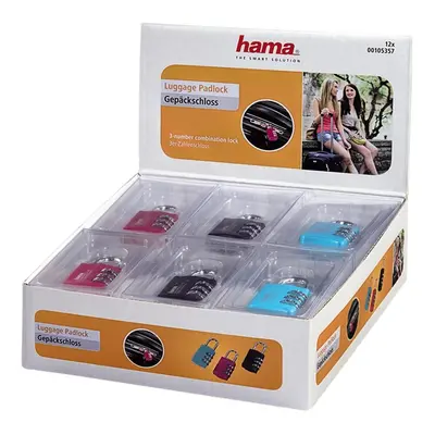 Hama combination Luggage Lock, 3 barvy, 12 ks v displeji (cena za 1 ks)