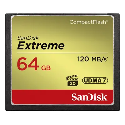 SanDisk Extreme CF 64 GB 120 MB/s zápis 85 MB/s UDMA7