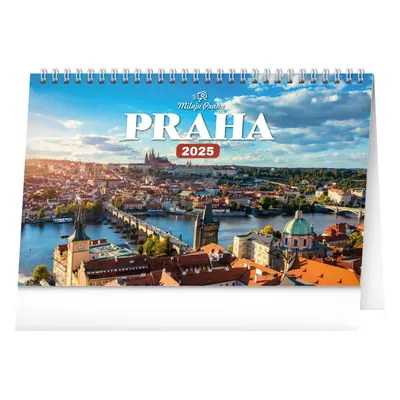 NOTIQUE Stolní kalendář Praha – Miluju Prahu 2025, 23,1 x 14,5 cm