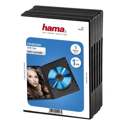 Hama DVD obal, 5ks/bal., barva černá