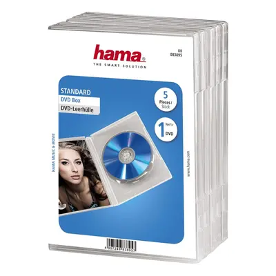 Hama Standard DVD Jewel Case, pack of 5, transparent