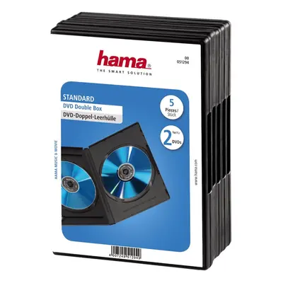 Hama DVD obal, double, 5ks/bal., barva černá