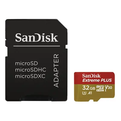 SanDisk Extreme Plus micro SDHC 32 GB 95 MB/s A1 Class 10 UHS-I V30, adapter NÁHRADA ZA 173366