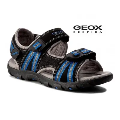 Dětské letní boty GEOX J S. STRADA BLACK/ROYAL