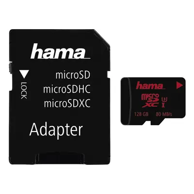 Hama microSDXC 128 GB UHS Speed Class 3 UHS-I 80 MB/s + adpatér