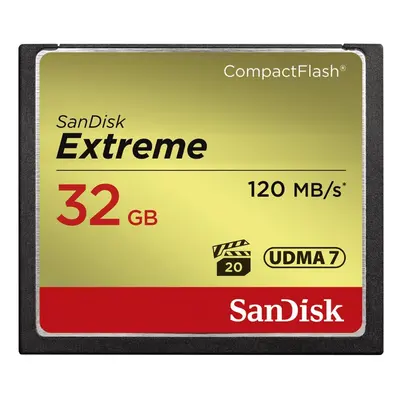 SanDisk Extreme CF 32 GB 120 MB/s zápis 85 MB/s UDMA7