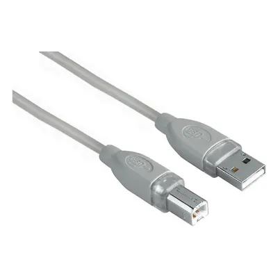 Hama USB kabel typ A-B, 3m, šedý, blistr