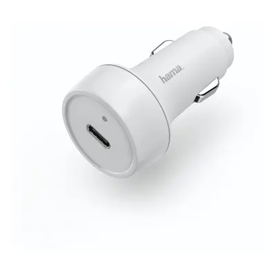 Hama rychlá USB nabíječka do vozidla, USB-C, Quick Charge 3.0 / Power Delivery, 18 W, bílá