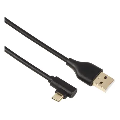 USB-C 2.0 Cable, 90Â° Angled Plug, gold-plated, twist-resistant, 1.00 m