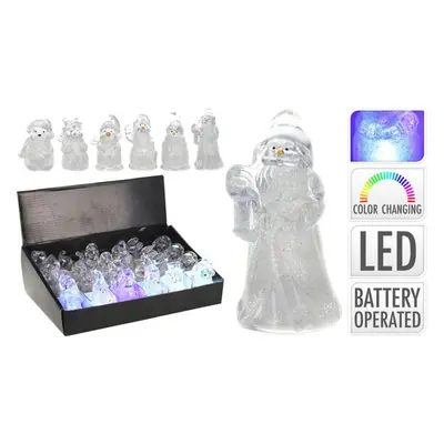 figurka VÁNOČNÍ 8,5cm, LED osv., 6 druhů, plast