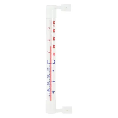 teploměr 19,0x1,8cm okenní, -50°C+50°C, samolep., plast.obj.