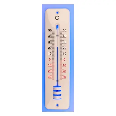 teploměr 45x8cm venk., -30°C+50°C, Al nástěnný