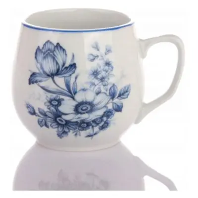 hrnek 300ml BAŇÁK-KVĚT MODRÝ, čes.porcelán