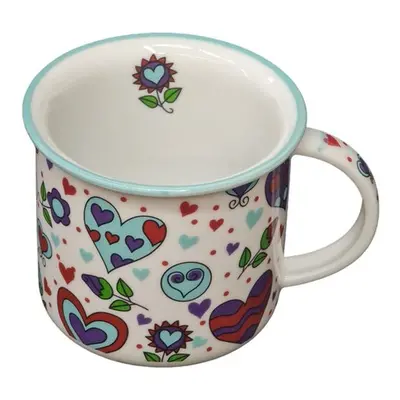 hrnek 250ml TINA - VES.SRDÍČKA MODRÁ, čes.porcelán