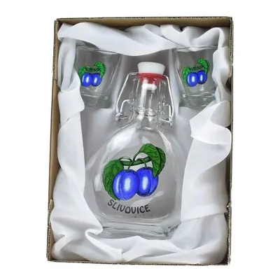 láhev 0,2 l Bocksbeutel+2x odl. 30ml ŠVESTKA, DB