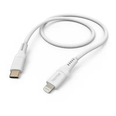 Hama MFi USB-C Lightning kabel pro Apple, 1,5 m Flexible, silikonový, bílá