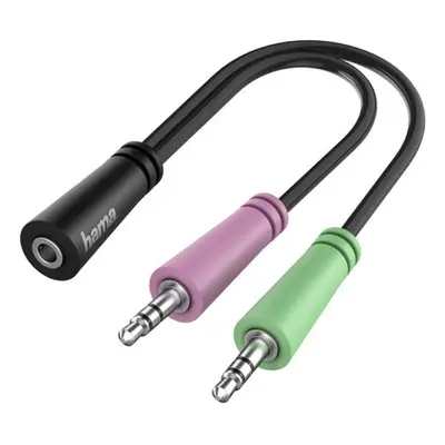 Hama headset redukce jack 3,5 mm 4pól. na 2x jack vidlici