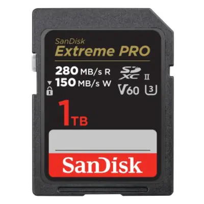 SanDisk Extreme PRO 1 TB V60 UHS-II SD cards, 280/150 MB/s,V60,C10,UHS-II