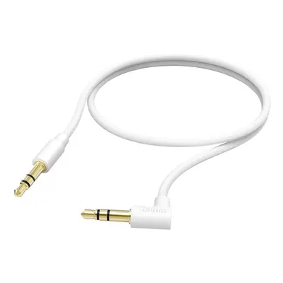 Hama audio kabel jack 3,5 mm 90 st., 0,5 m, opletený, bílý