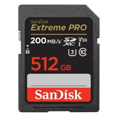 SanDisk Extreme PRO 512 GB SDXC Memory Card 200 MB/s and 140 MB/s, UHS-I, Class 10, U3, V30