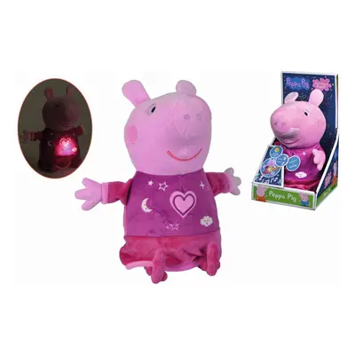 Peppa Pig 2v1 plyšový usínáček, hrající + světlo, růžový, 25 cm